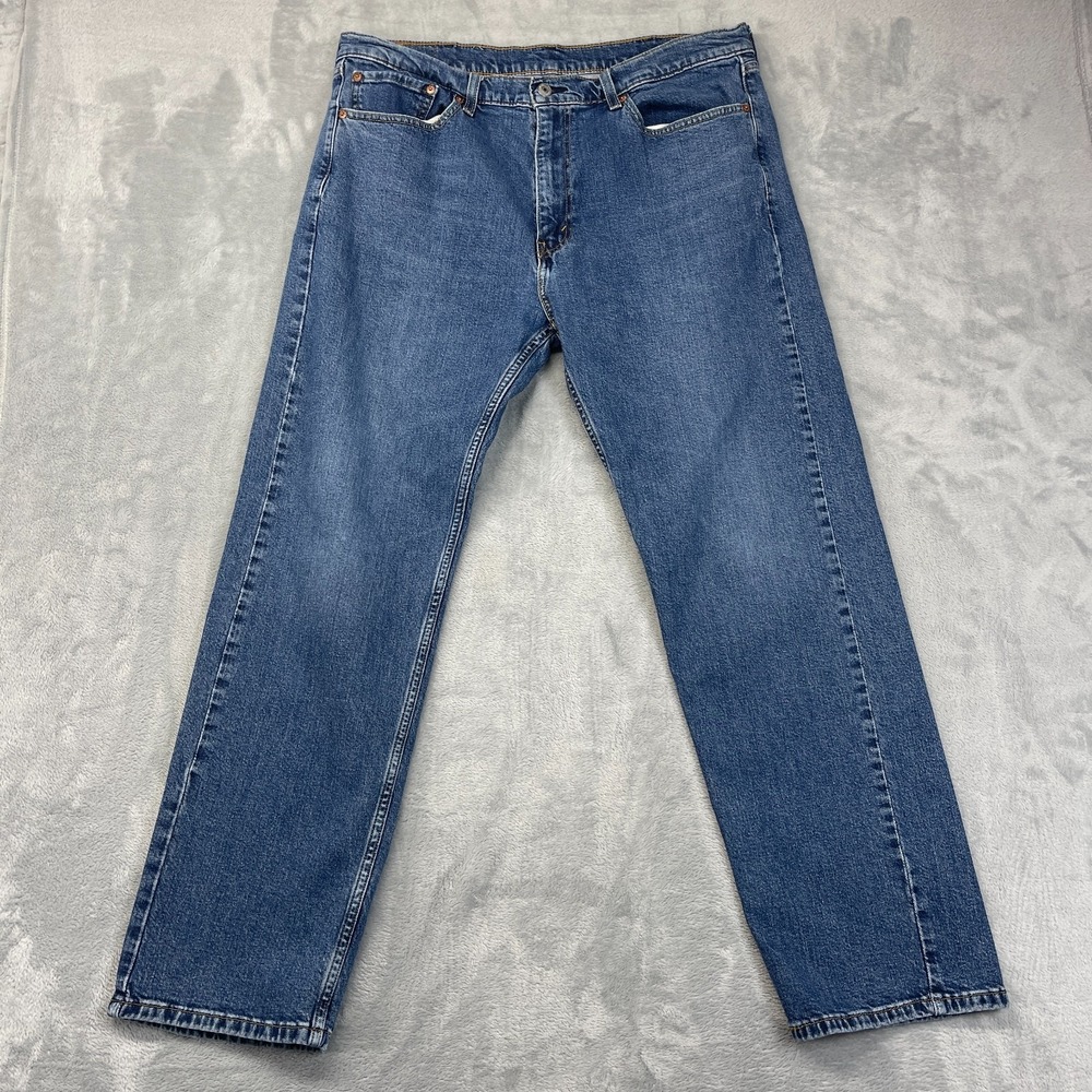 Levi's 505 Jeans Mens 38x32 Blue Denim Medium Wash Red Tab Straight Leg Outdoor‎